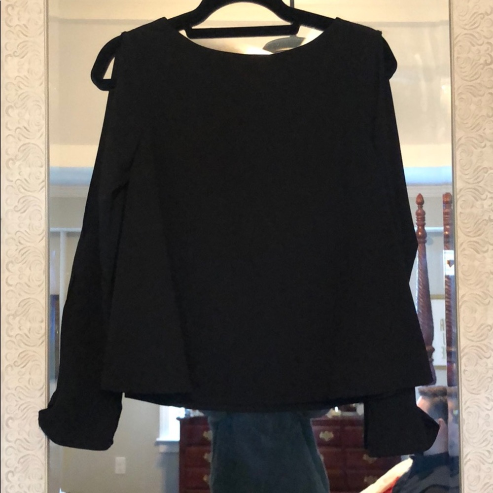 Cold Shoulder Long Sleeve Blouse